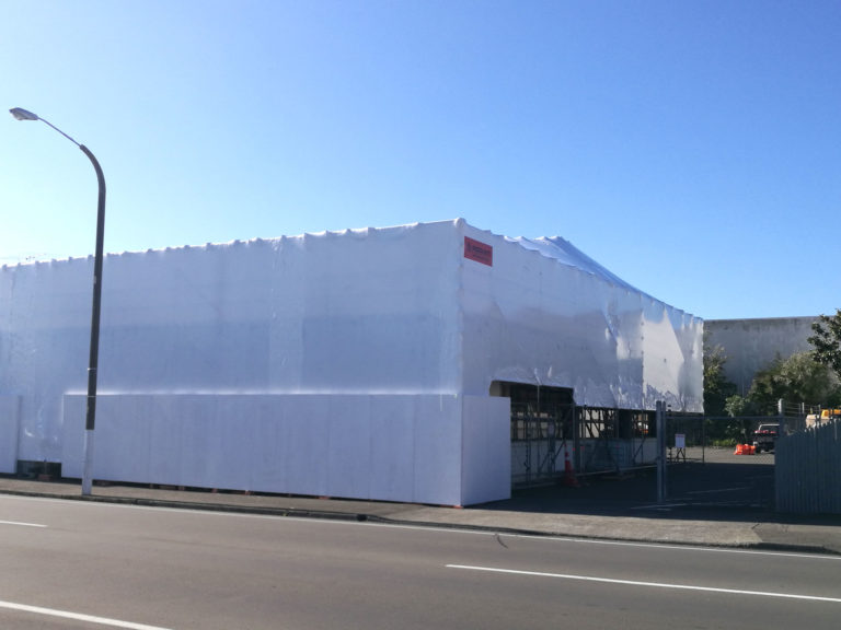 Building shrink wrap & mobile roofing Hawkes Bay Rocket Scaffolding